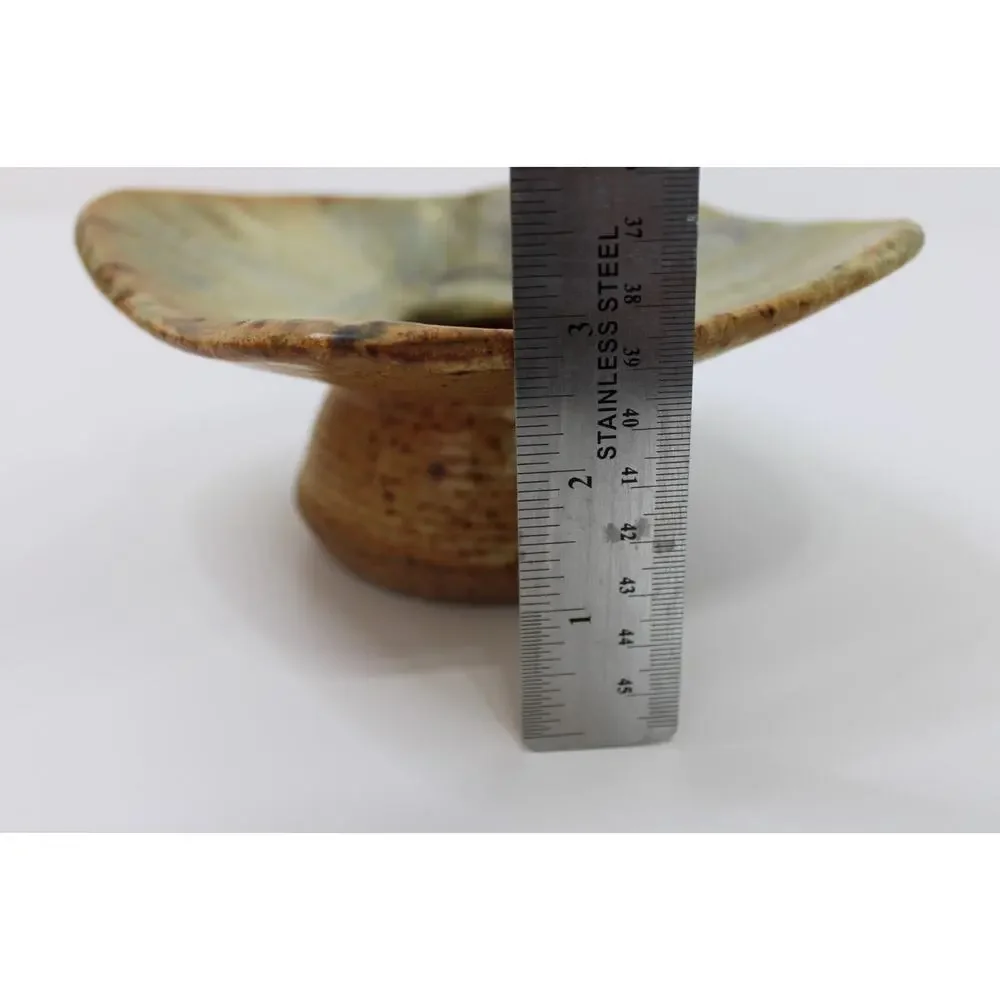 Studio Pottery Nature Dish Signed 